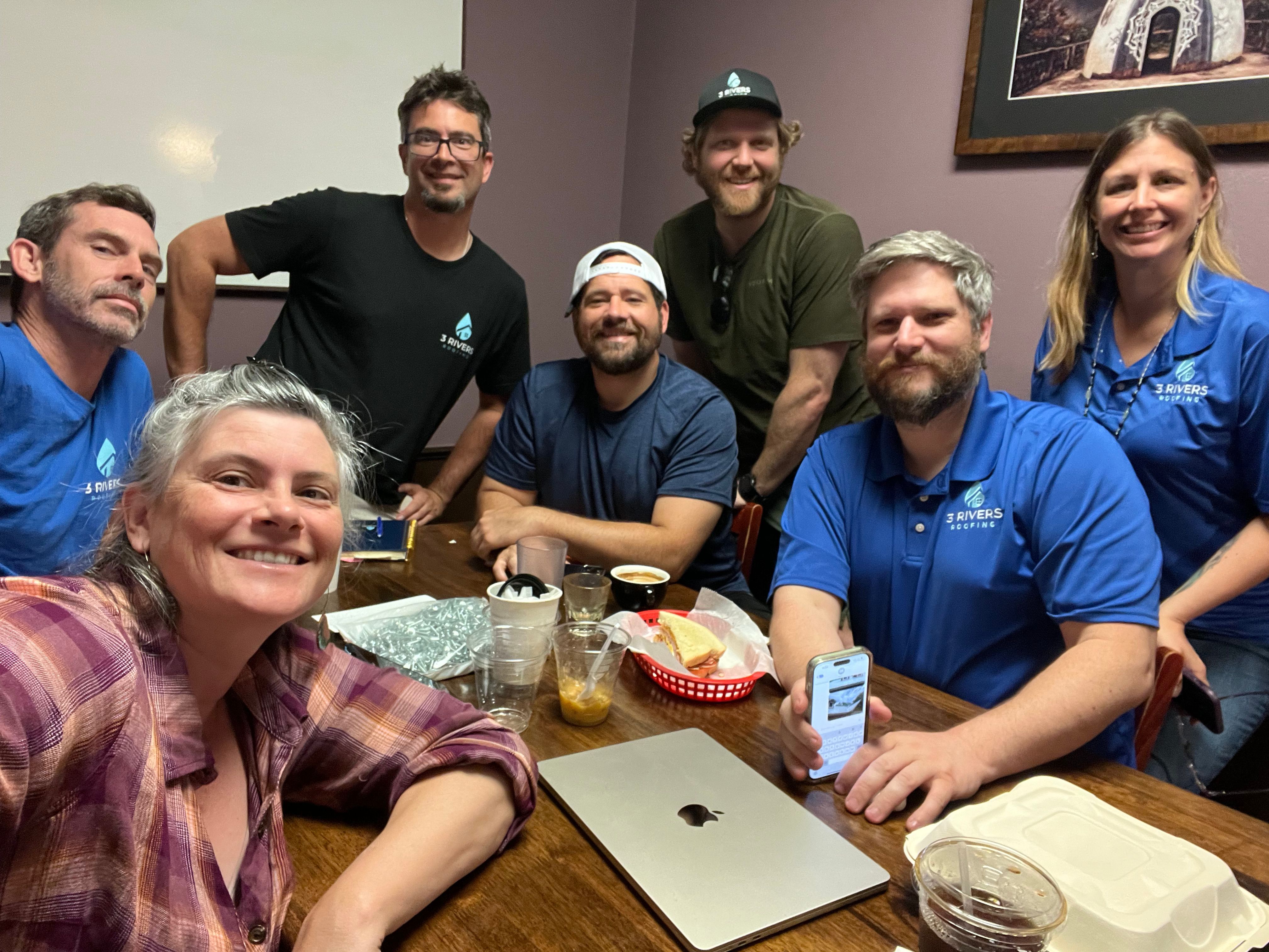 3 Rivers Roofing team meeting