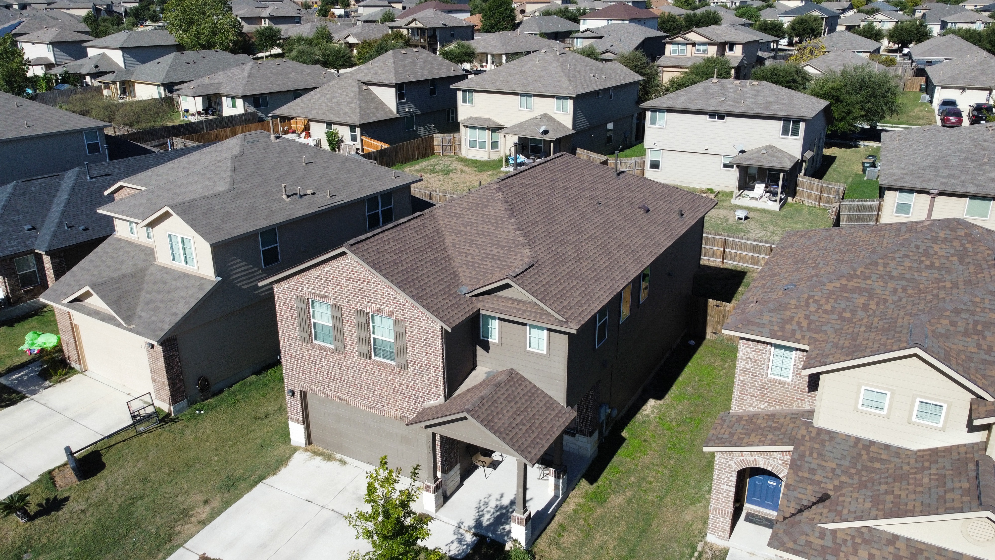 Residential neighborhood roofing in Central Texas