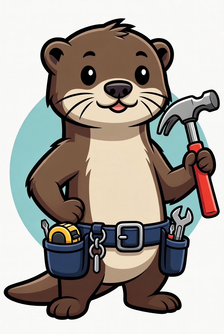Rusty the River Otter — 3 Rivers Roofing mascot